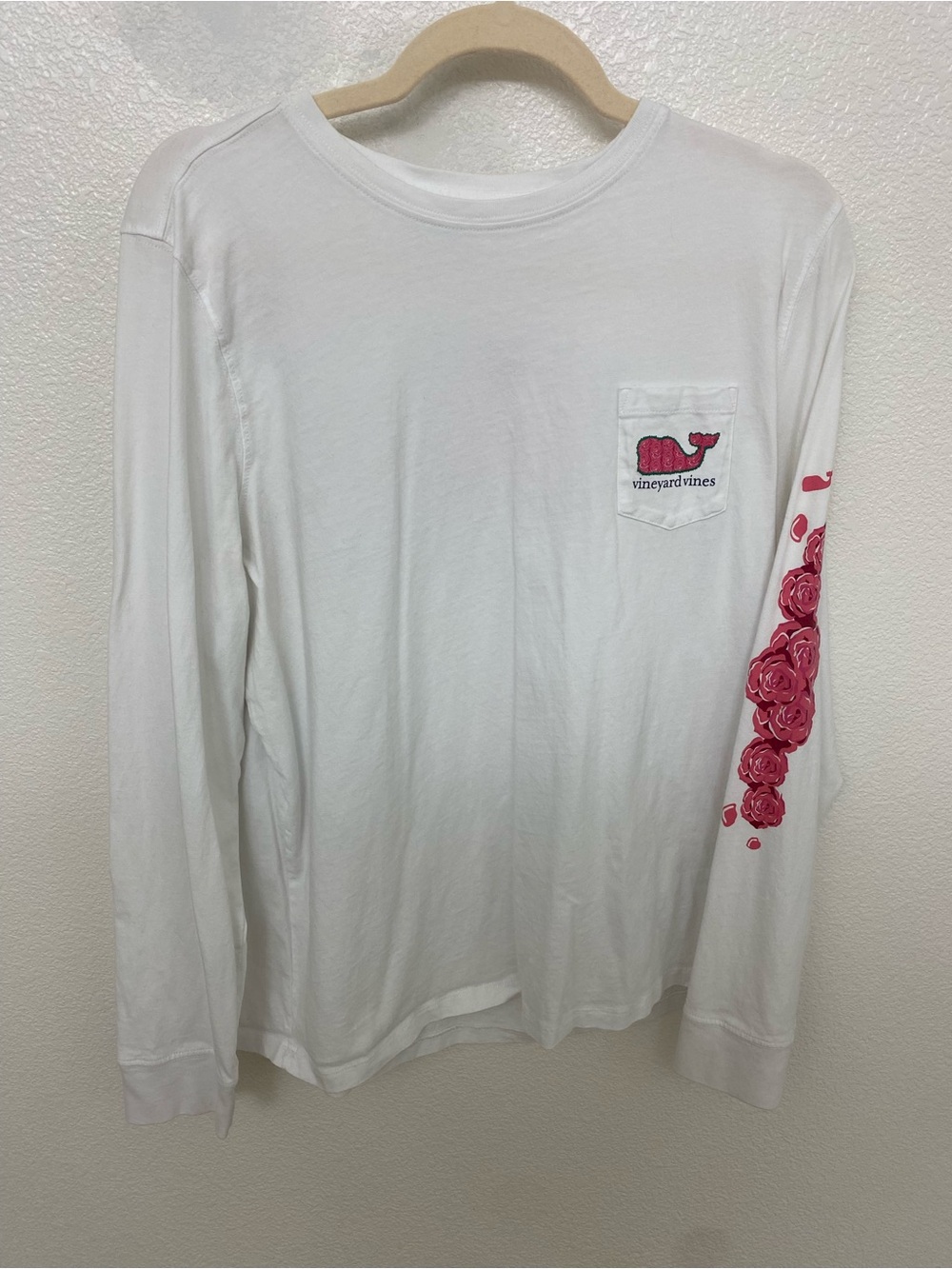 Vineyard Vines White Tee with Kentucky Derby Rose Print